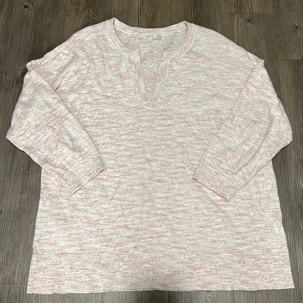 Loft 3/4 sleeve Pink Sweater